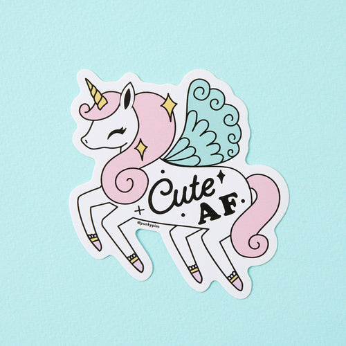 Cute AF Unicorn Vinyl Sticker