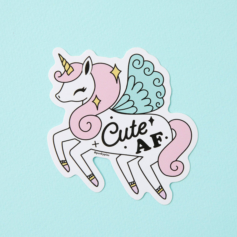 Punky Pins Cute AF Unicorn Vinyl Sticker