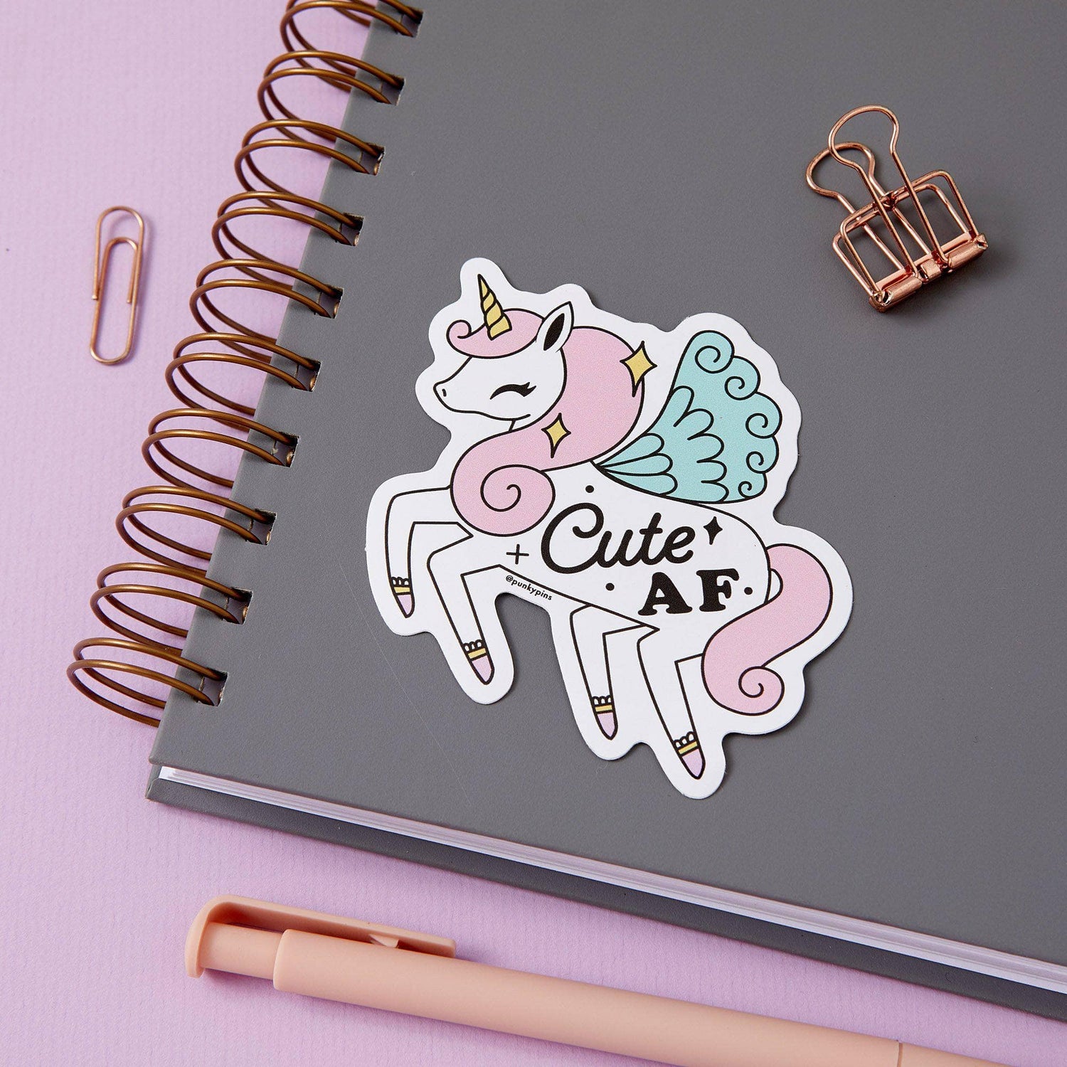 Punky Pins Cute AF Unicorn Vinyl Sticker