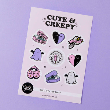 Punky Pins Cute & Creepy A5 Vinyl Sticker Sheet