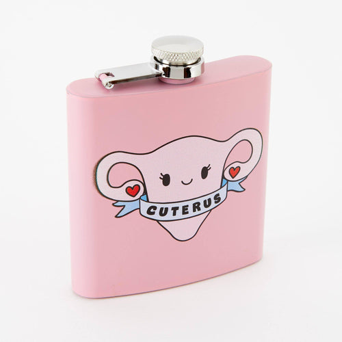 Punky Pins Cuterus Hip Flask - Light Pink