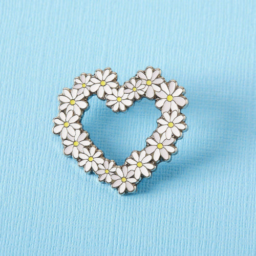 Daisy Heart Enamel Pin