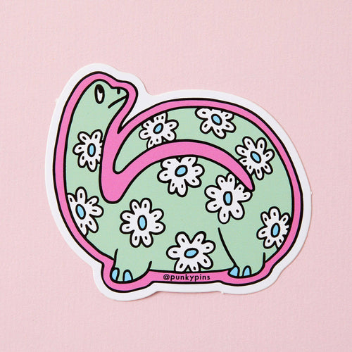 Daisy Print Dinosaur Vinyl Sticker