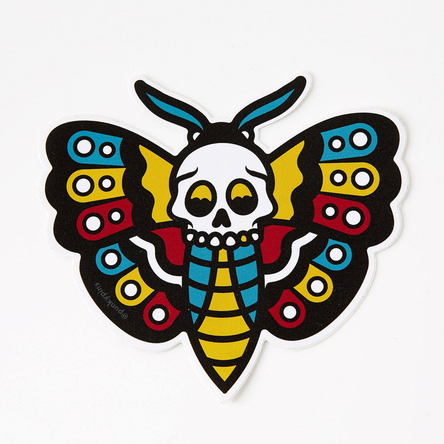 Death Head Moth Tattoo Inspired Vinyl Laptop Sticker