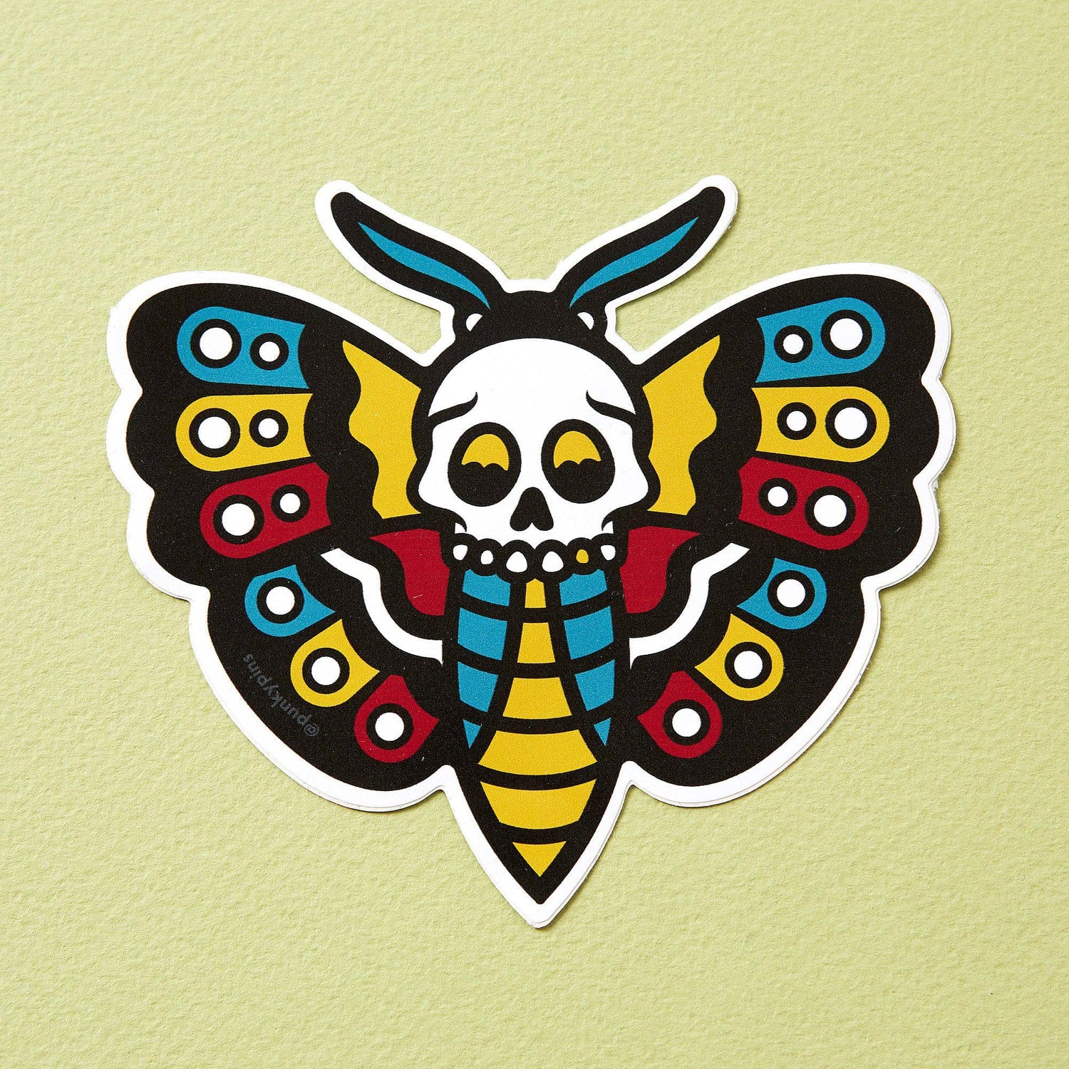 Death Head Moth Tattoo Inspired Vinyl Laptop Sticker