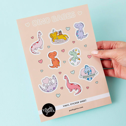 Dino Babes A5 Vinyl Sticker Sheet