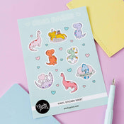 Dino Babes A5 Vinyl Sticker Sheet