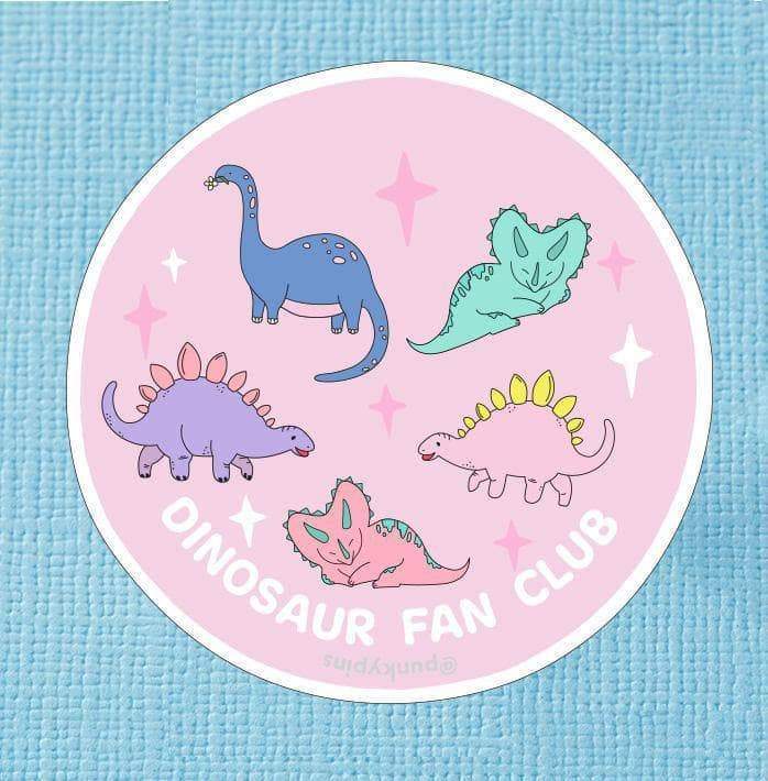 Punky Pins Dinosaur Fan Club Large Vinyl Sticker