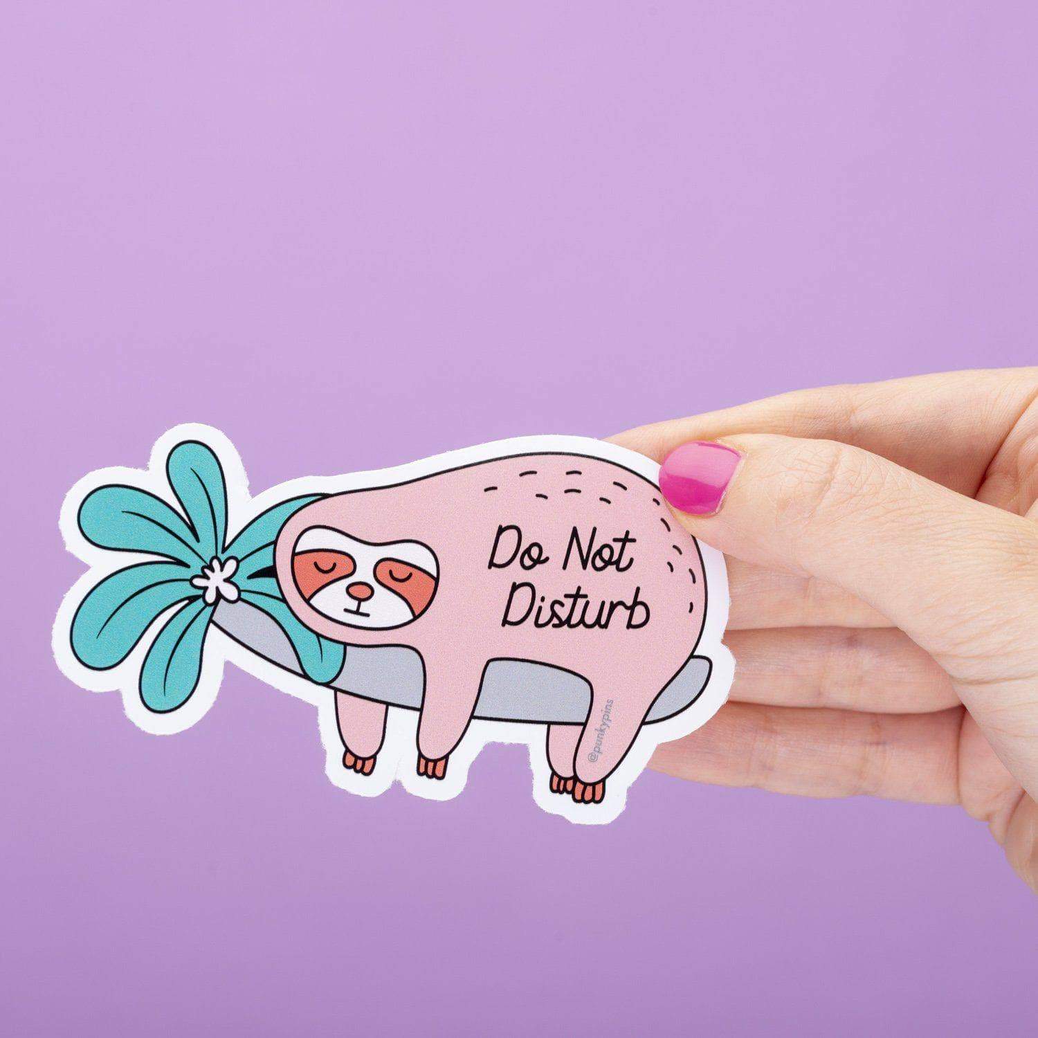 Punky Pins Do Not Disturb Sloth Large Vinyl Sticker