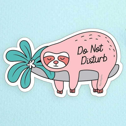 Punky Pins Do Not Disturb Sloth Large Vinyl Sticker