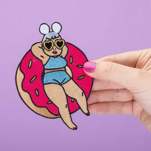 Donut Babe Embroidered Iron On Patch