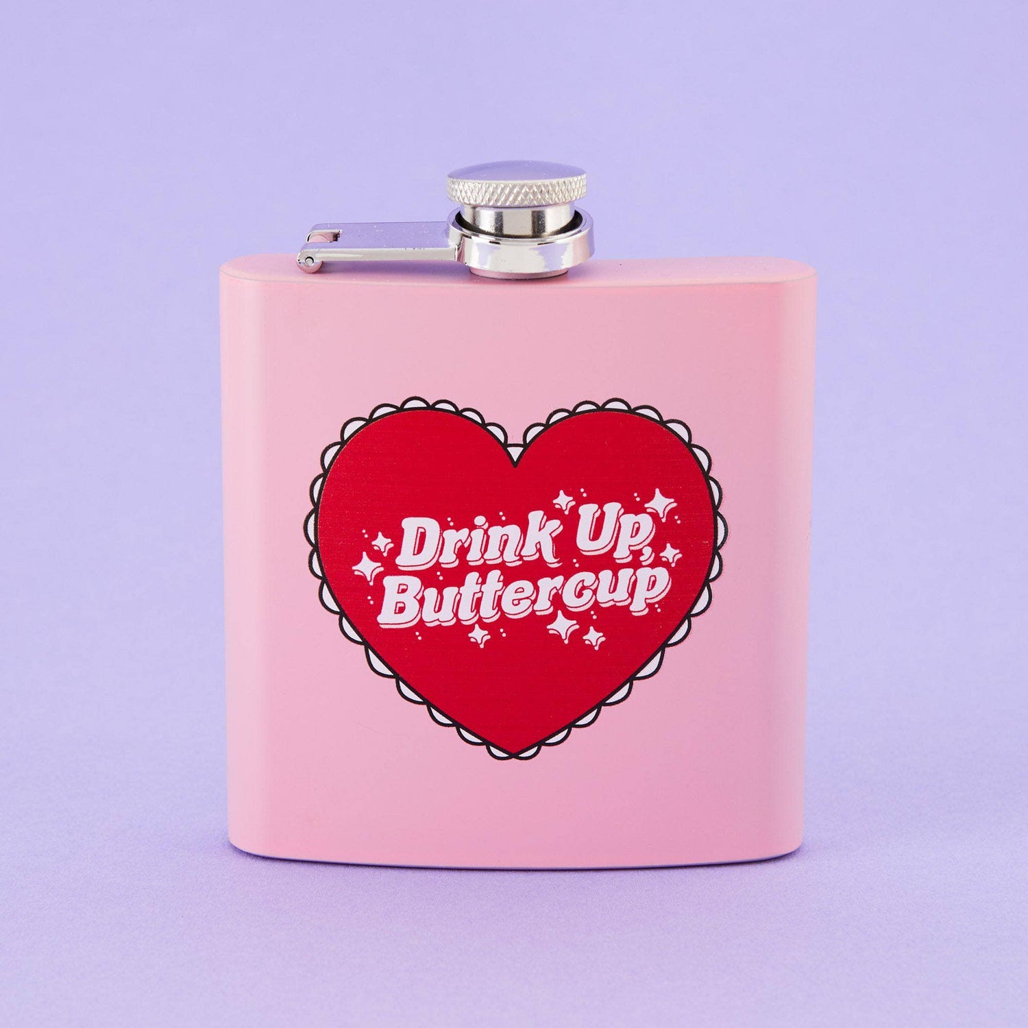 Punky Pins Drink up Buttercup Hip Flask - Light Pink