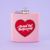 Punky Pins Drink up Buttercup Hip Flask - Light Pink