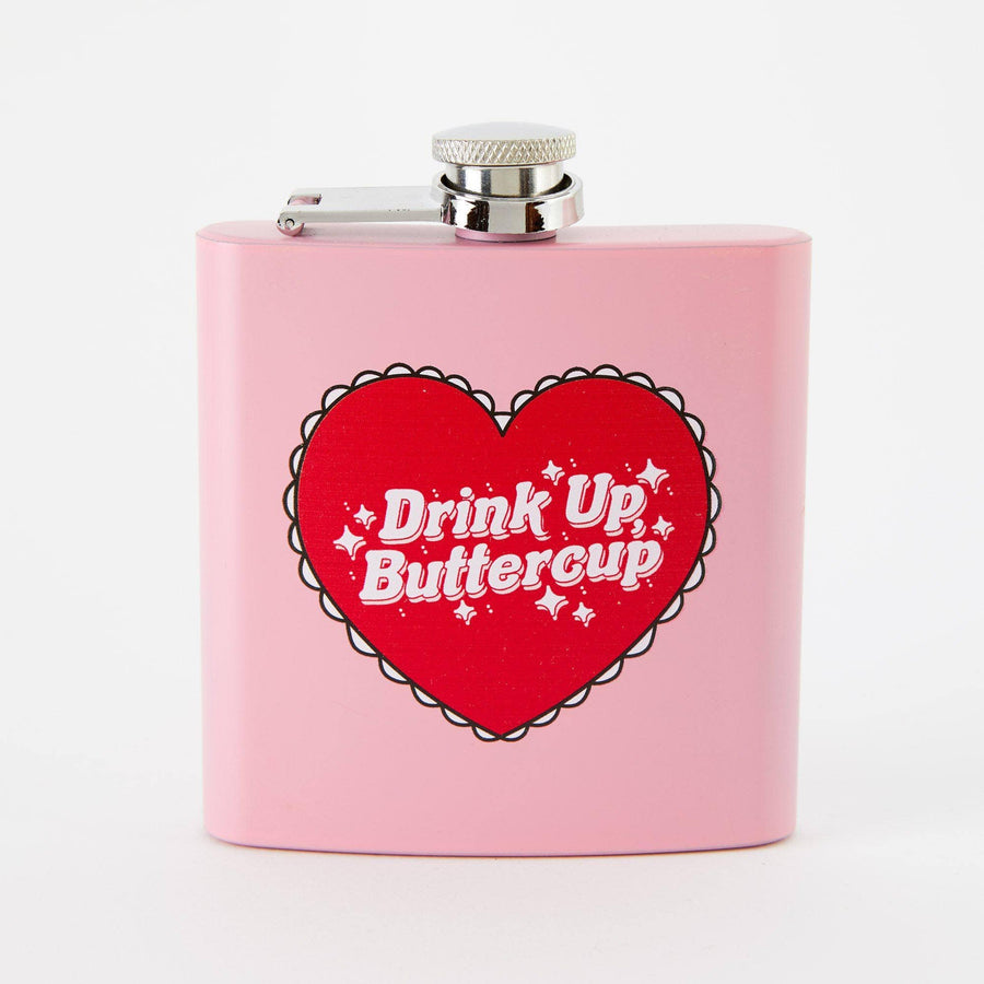 Punky Pins Drink up Buttercup Hip Flask - Light Pink