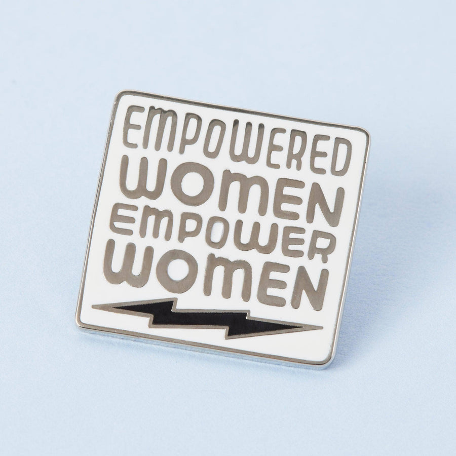 Punky Pins Empowered Women Empower Women White Enamel Pin - Limited Edition