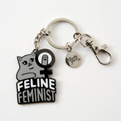 Punky Pins Feline Feminist Hard Enamel Keyring