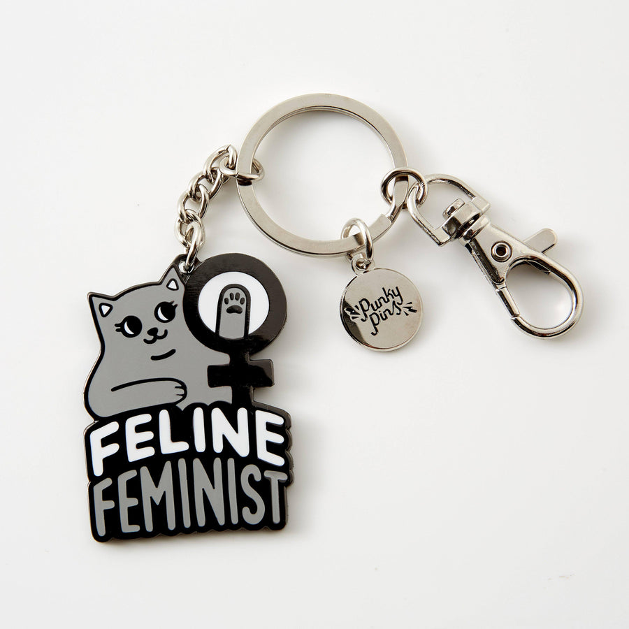Punky Pins Feline Feminist Hard Enamel Keyring