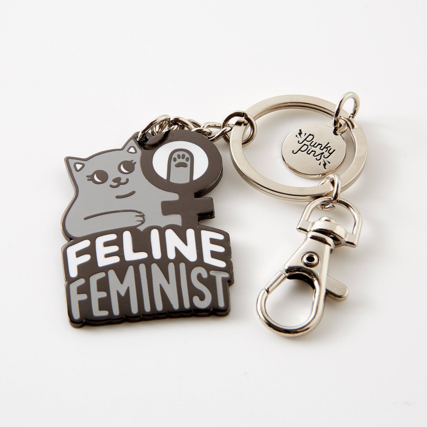 Punky Pins Feline Feminist Hard Enamel Keyring