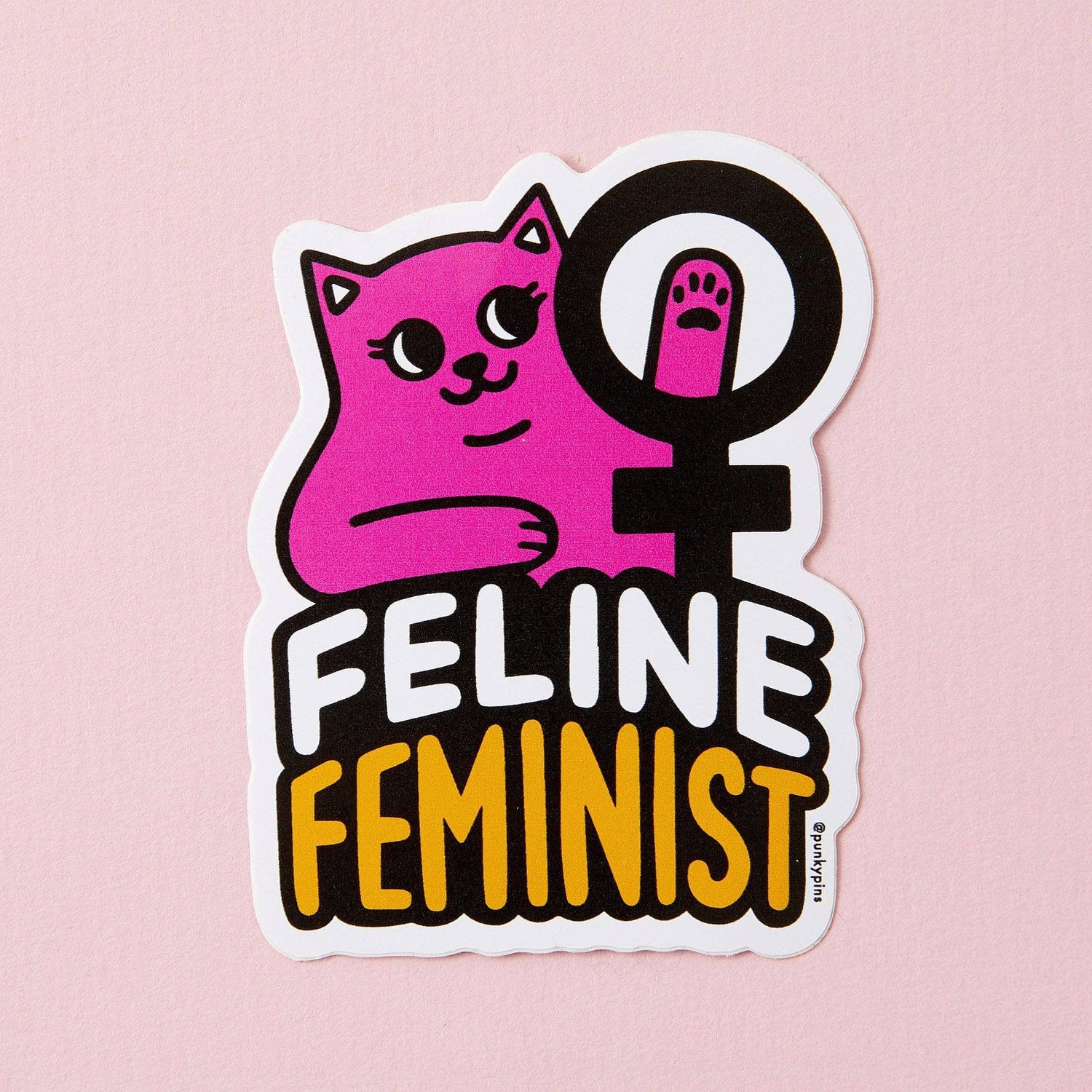 Punky Pins Feline Feminist Soft Vinyl Sticker