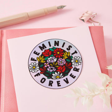 Punky Pins Feminist Forever Holographic Sticker