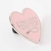 Punky Pins Feminist Heart Baby Pink Enamel Pin - Limited Edition