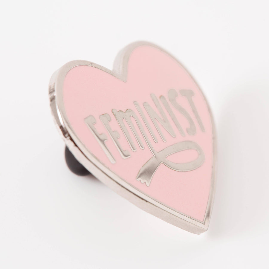 Punky Pins Feminist Heart Baby Pink Enamel Pin - Limited Edition