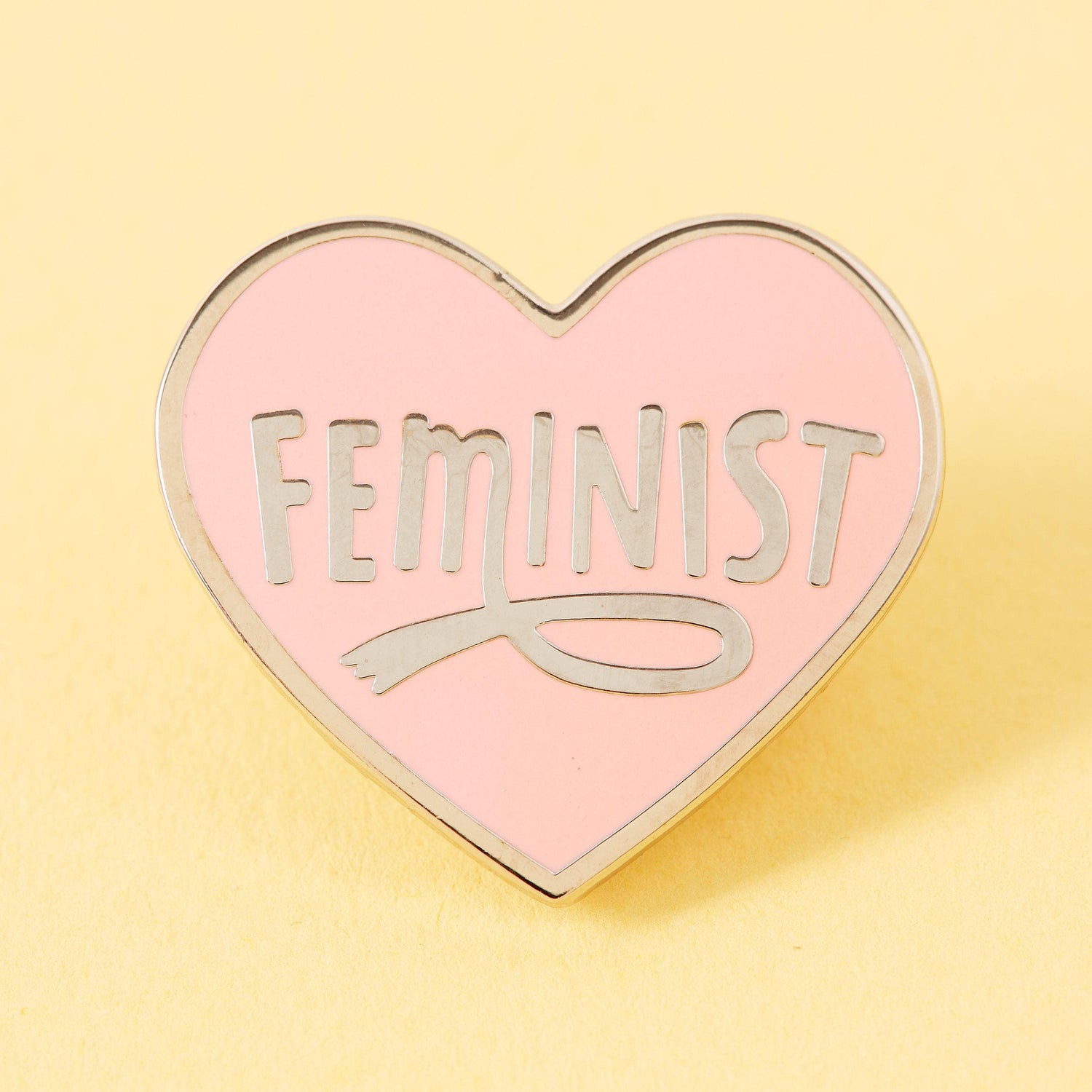 Punky Pins Feminist Heart Baby Pink Enamel Pin - Limited Edition