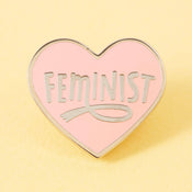 Punky Pins Feminist Heart Baby Pink Enamel Pin - Limited Edition