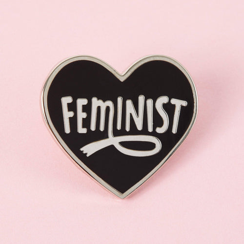 Feminist Heart Black Enamel Pin - Limited Edition