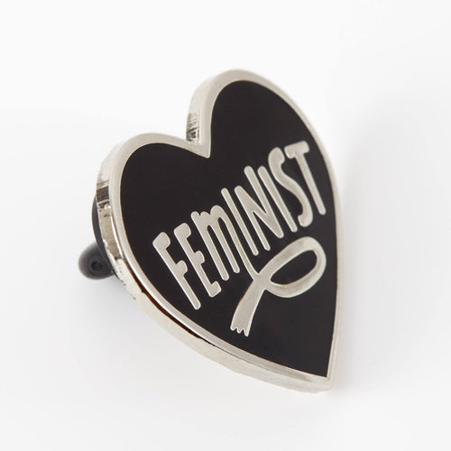 Punky Pins Feminist Heart Black Enamel Pin - Limited Edition