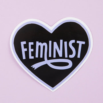 Punky Pins Feminist Heart Purple Vinyl Sticker