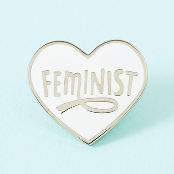 Punky Pins Feminist Heart White Enamel Pin - Limited Edition