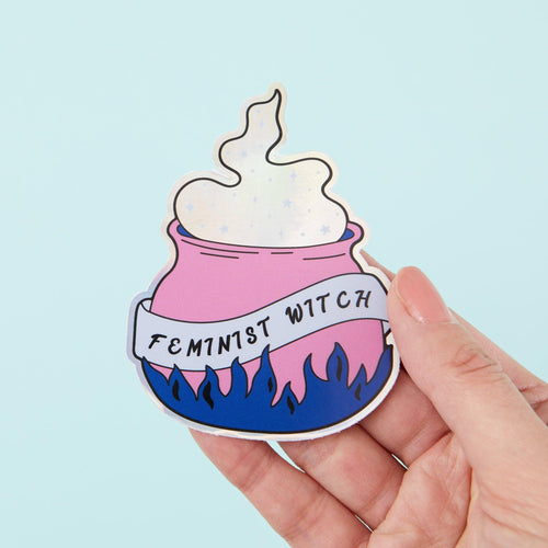 Feminist Witch Holographic Sticker