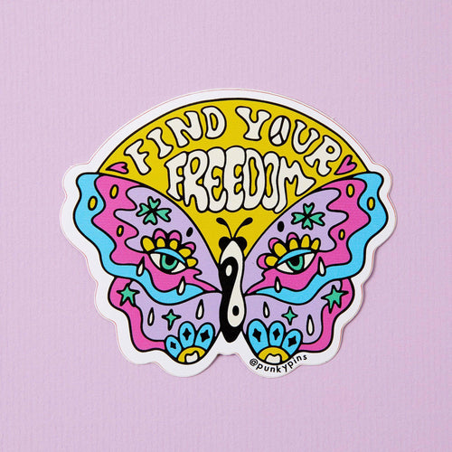 Find Your Freedom Butterfly Vinyl Sticker