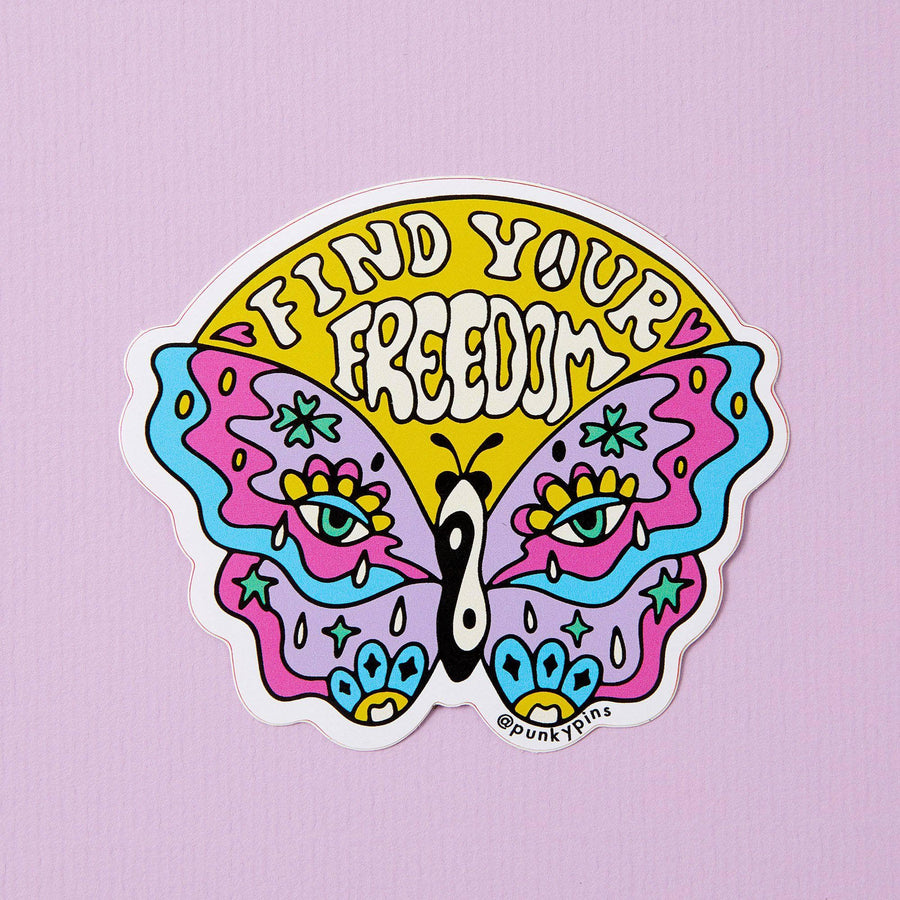 Punky Pins Find Your Freedom Butterfly Vinyl Sticker