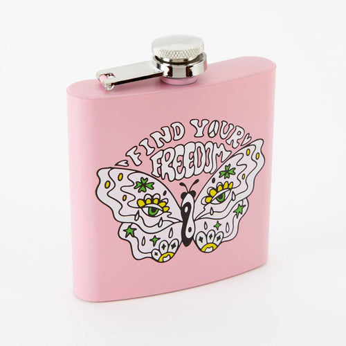 Punky Pins Find Your Freedom Hip Flask - Light Pink