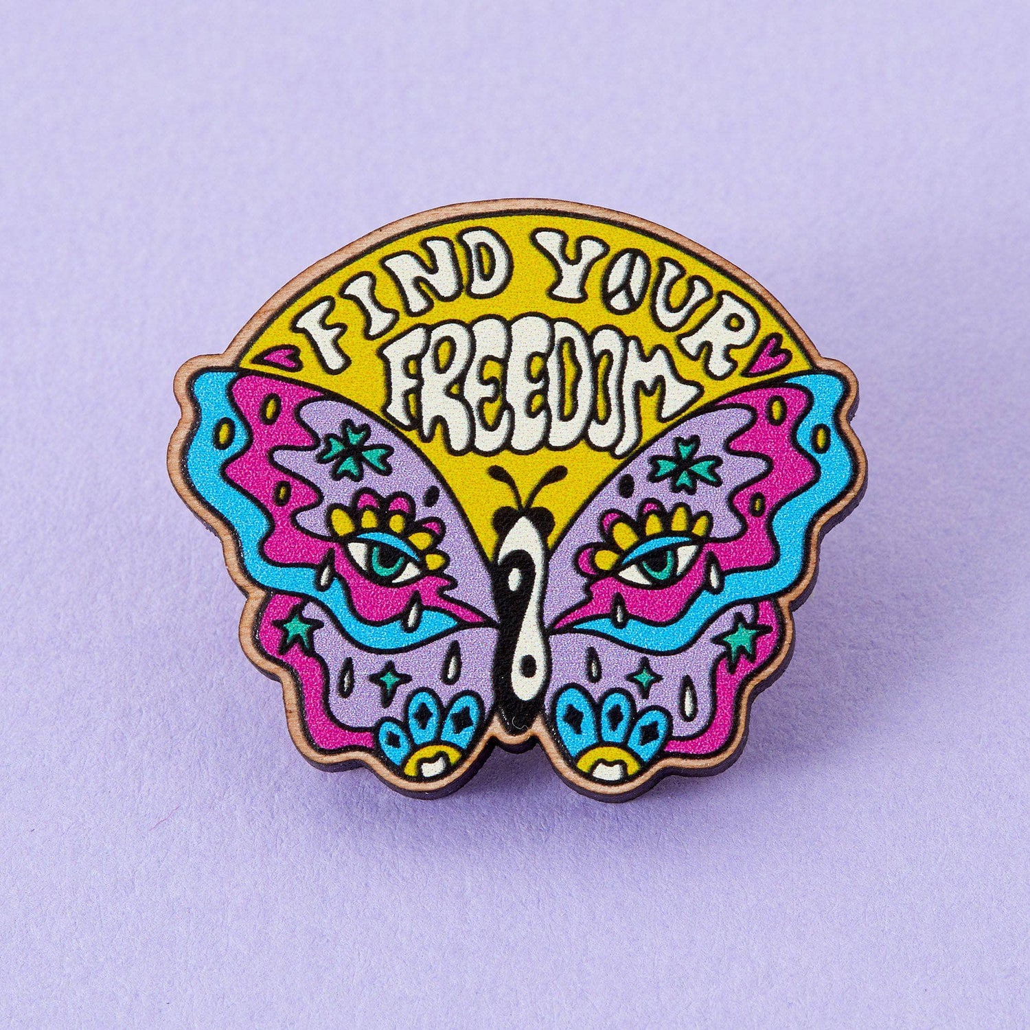 Punky Pins Find Your Freedom Wooden Eco Pin