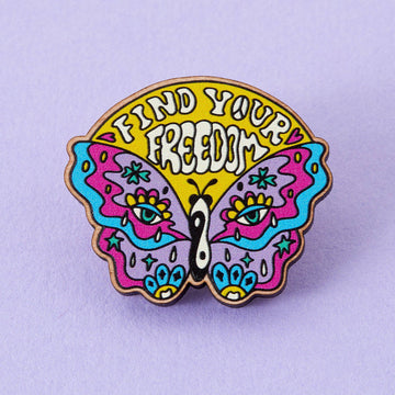Punky Pins Find Your Freedom Wooden Eco Pin