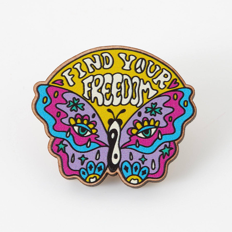 Punky Pins Find Your Freedom Wooden Eco Pin