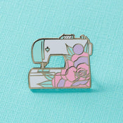 Punky Pins Floral Sewing Machine Enamel Pin