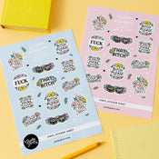 Punky Pins Floral Swears A5 Vinyl Sticker Sheet