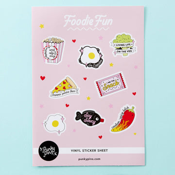 Punky Pins Foodie Fun A5 Vinyl Sticker Sheet