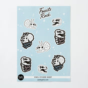 Fossils Rock Vinyl Sticker Sheet A5 Sticker Sheet