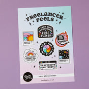 Punky Pins Freelancer Feels Vinyl Sticker Sheet