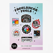 Punky Pins Freelancer Feels Vinyl Sticker Sheet