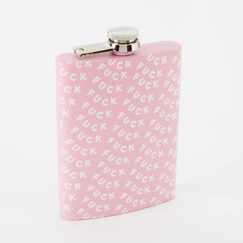 Punky Pins Fuck Hip Flask - Light Pink