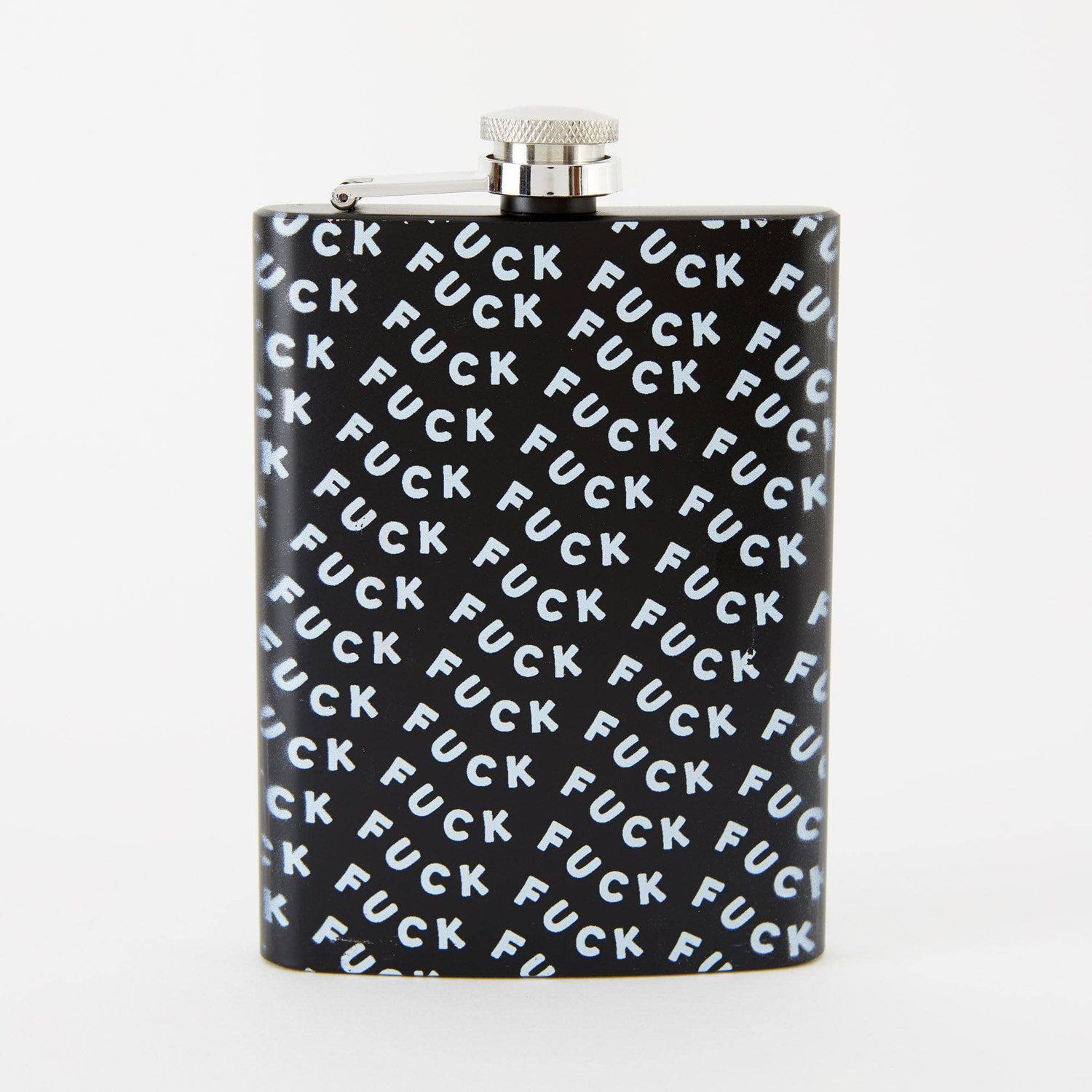 Punky Pins Fuck Hip Flask - Tall Black