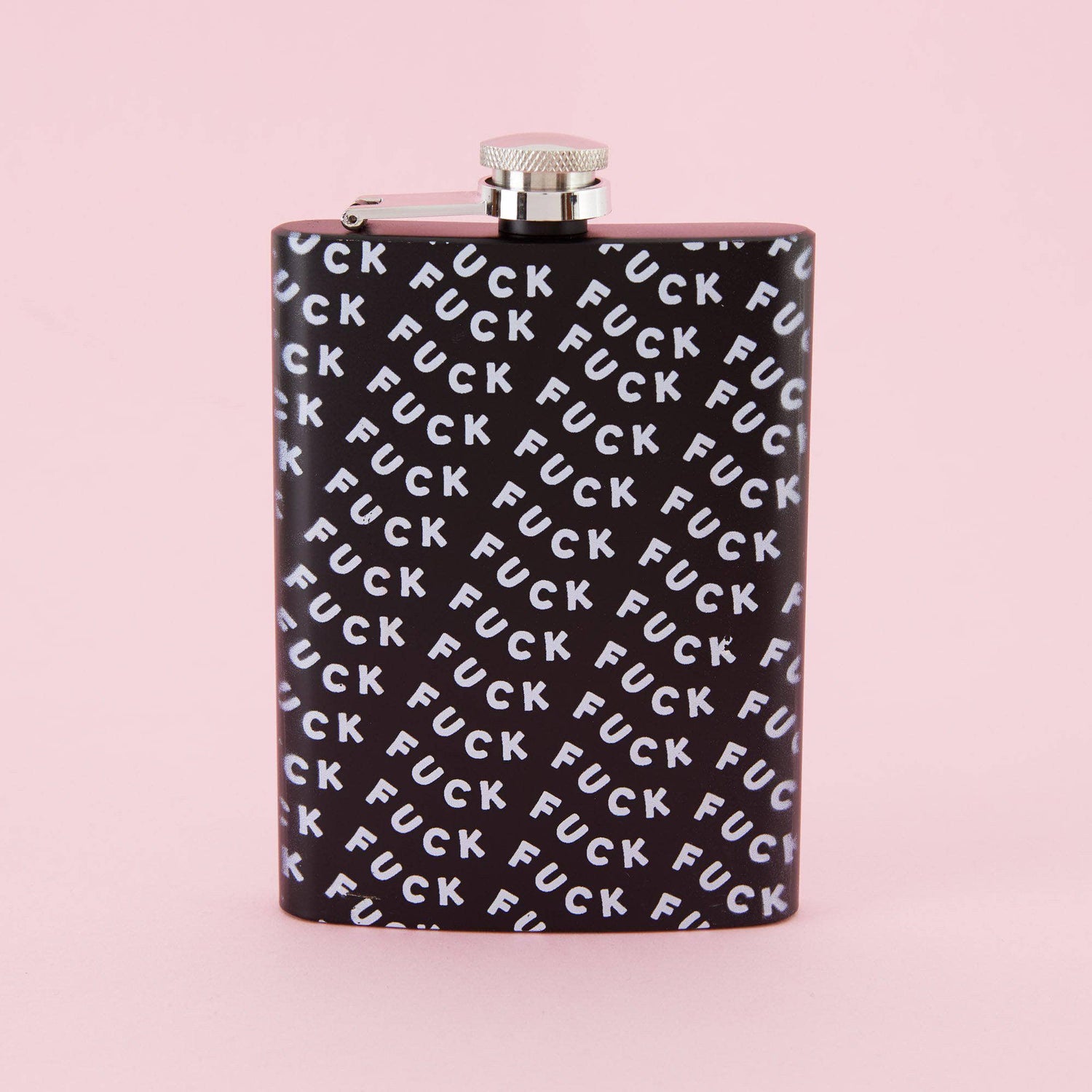 Punky Pins Fuck Hip Flask - Tall Black