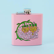 Punky Pins Fuck You Capitalism Hip Flask - Light Pink