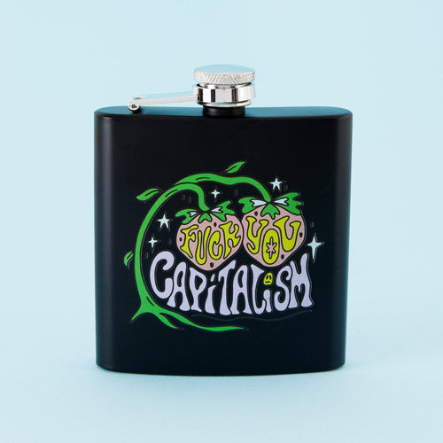 Fuck You Capitalism Hip Flask - Square Black